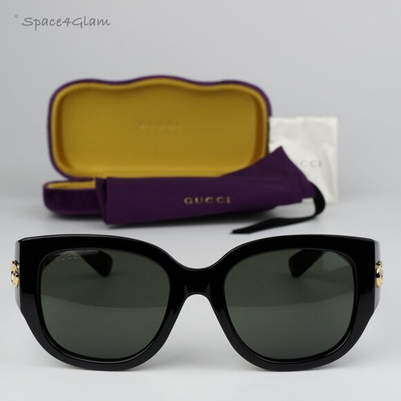 Gucci Women Sunglasses Black Grey Square GG1599SA 001 BRAND NEW - Picture 3 of 9
